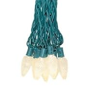 Novelty Lights 25 Feet 25 Light C9 Diamond Faceted LED String Lights, Warm White, Pre-Lamped Holiday Lights on Green Wire,...