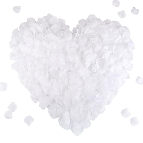 CODE FLORIST 2200 PCS Silk Rose Petals Wedding Flower Decoration (White)