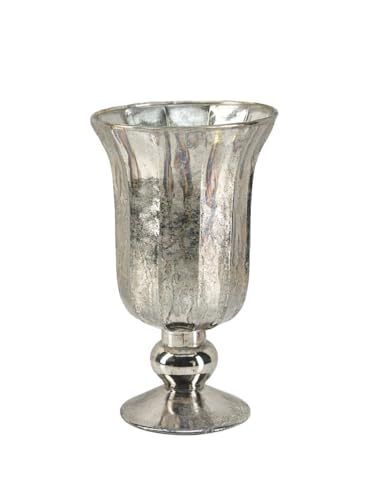 Serene Spaces Living Antique Platinum Flower Vase, Mercury Glass Urn for Centerpieces, Weddings & Event Decor – Vintage-St...