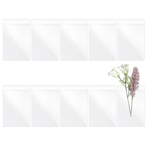 Elegaperma 10pcs Pocket Boutonniere Plastic Sleeve,Boutonnieres Pocket Insert,Boutonniere Holder,Clear Square Flower Sleev...