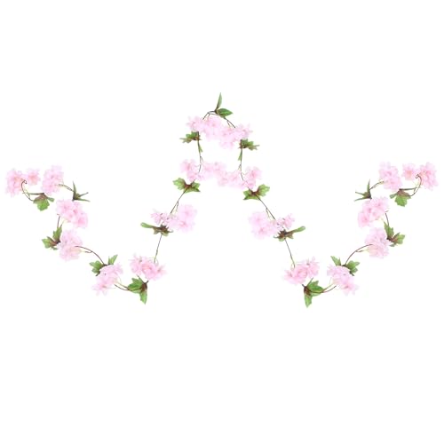 ROMISBABA Artificial Cherry Blossom Vine Fake Flower Garland Light Pink Spring Flowers Artificial for Wedding Arch Decor I...