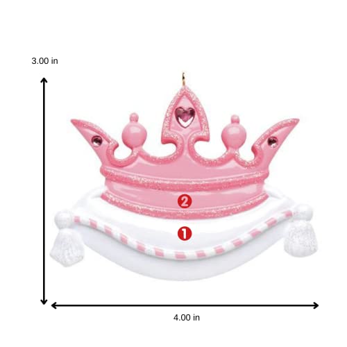 2025 Princess Personalized Christmas Ornament – Custom Resin Ornament with Engraved Name – Holiday Keepsake Gift for Girl...