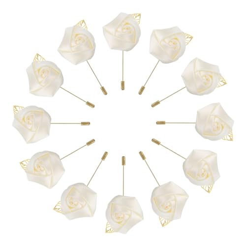 MECCANIXITY Groom Boutonnieres Rose Boutonnieres Pin for Men Wedding Ceremony Anniversary Formal Dinner Party