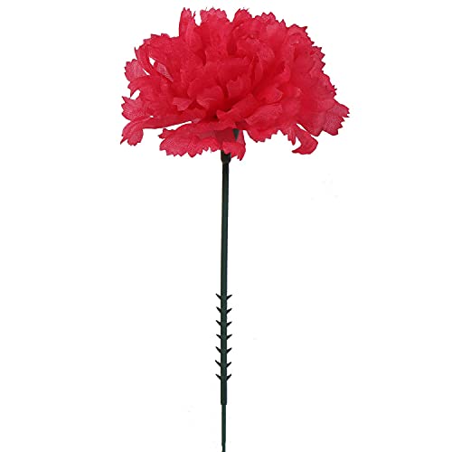Larksilk Fuchsia Silk Carnation Picks, Artificial Flowers for Weddings, Decorations, DIY Decor, 100 Count Bulk, 3.5" Carna...