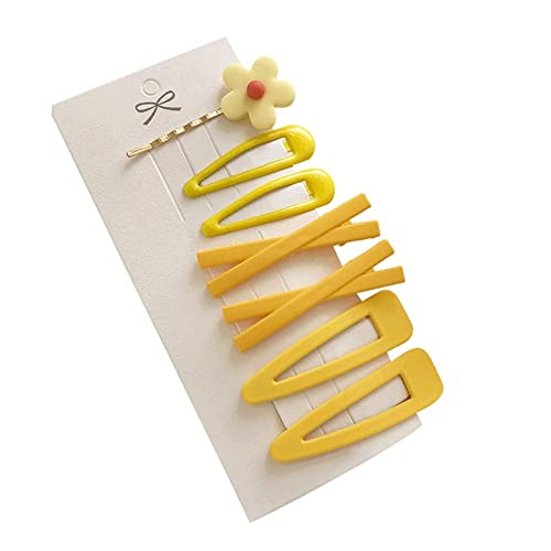 7Pcs Yellow Sweet Flower Women Girl Barrette Bobby Pin Hairpin Hair Clips Decoration Elegant Gold Gifts Hair Clips Clips a...