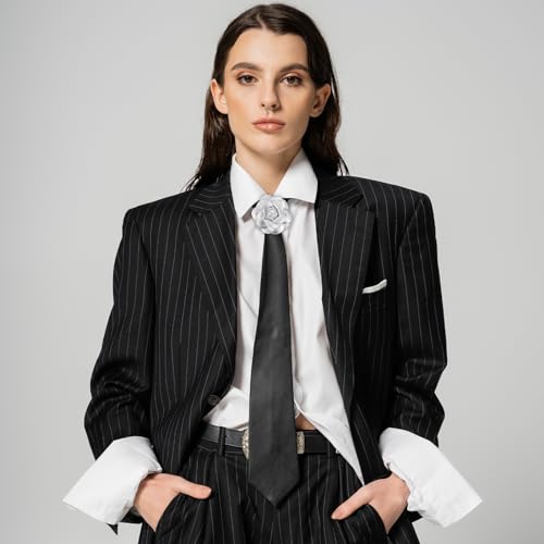 PATIKIL Flower Hair Clips, 2 Pack Camellia Hairpin Floral Brooches Pin Handmade Leather Flower Brooch for Lady Bridal Wome...