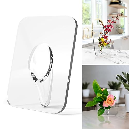 ohlela Picture Frame Unique Flower Vase - 8 x 6 Inch Clear Acrylic Single Flower Vase for Centerpieces. Minimalist Home De...