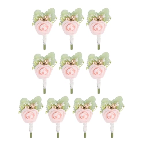 MECCANIXITY 10Pcs Groom Boutonnieres Rose Boutonnieres Pins for Men Wedding Ceremony Anniversary Formal Dinner,Party Suit ...