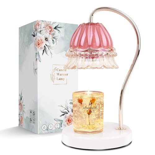 TownTime Candle Warmer Lamp with Timer,Gifts for Mom,Marble Base and Glass lampshade,a Beautiful Flower Candle Lamp with 2...