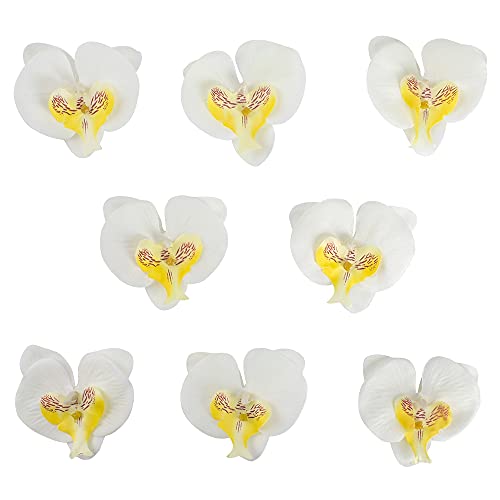 HOKPA Artificial Silk Phalaenopsis Flower Heads, Fake Butterfly Orchid Head Floral Bouquet for Crafts Wedding Decoration D...