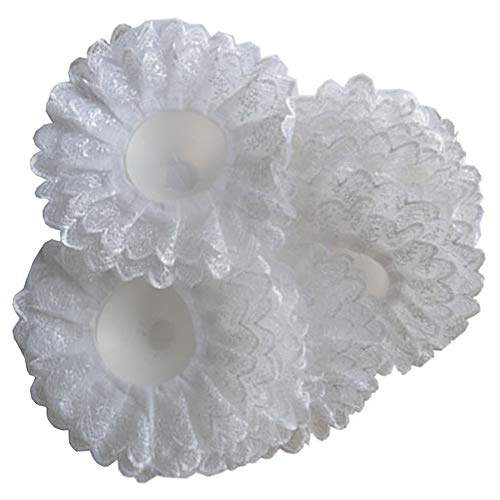 Teensery 4 Pcs White Lace Bouquet Collar Wedding Bridal Bouquet Holder Collar for Flower Decoration Supplies