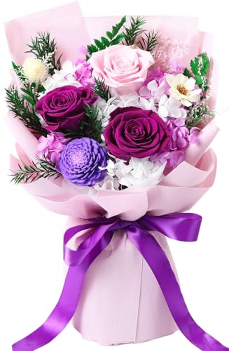 Jtoder Flowers Gifts for Women, Flower for Delivery, Preserved Purple Roses Bouquets, Anniversary Birthday Flowers Gifts f...
