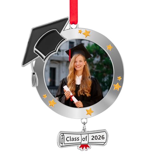 EVA murmure Graduation Personalized Photo Ornament Class of 2026 - Christmas Graduation Cap Photo Ornaments 2026 - Graduat...