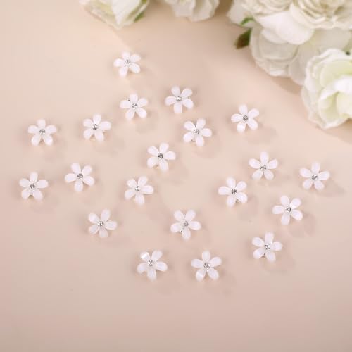 Mini Rhinestone Flower Hair Clips,20Pcs Cute Small Flower Decorative Wedding Bridal Hair Barrettes and Pins Hair Accessori...