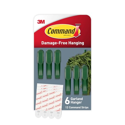 Command Garland Holder, Fireplace Mantle Garland Holder for Displaying Garlands, Wreaths, and Holiday Decor Without Leavin...