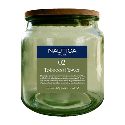 02 Tobacco Flower Candle, 15.5 oz. by Nautica