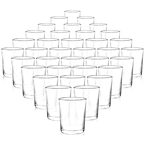 Comrzor Set of 36 Clear Tealight Candle Holders, Glass Votive Candle Holders Bulk, Floating Candle Holder for Table Center...