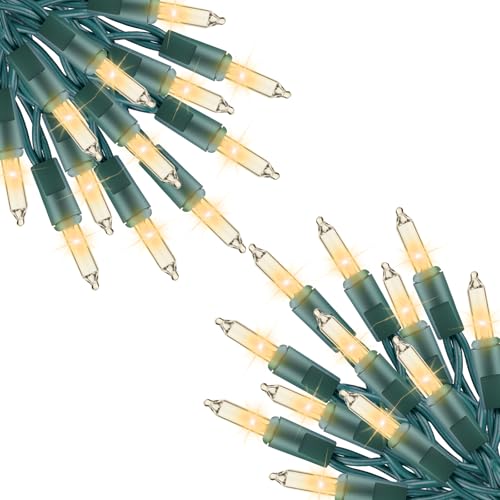 Minetom Clear Christmas Lights 200 Count 50 Feet Bulb Mini Lights, Waterproof String Light for Indoor Xmas Tree Garland Bi...