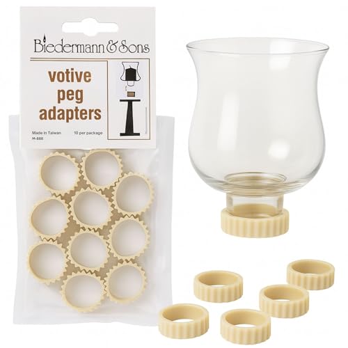 Biedermann & Sons Votive Rubber Gaskets for Peg Candle Holders, Tan