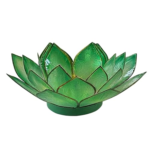 Om Gallery Capiz Shell Lotus Flower Decor Tealight Candle Holder for Serene Ambiance - Handmade Decorative Candle Holders ...