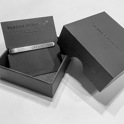 LADY & HOME Tie Clips for Men, Stainless Steel Tie Bars Gifts for Groom, Groomsmen, Father of Groom, Father of Bride, Brot...