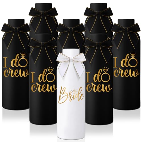 Acellegic 8 Sets Bridesmaid Proposal Gifts 17 oz I Do Crew and Bride Tumblers Set Stainless Steel Bachelorette Party Tumbl...