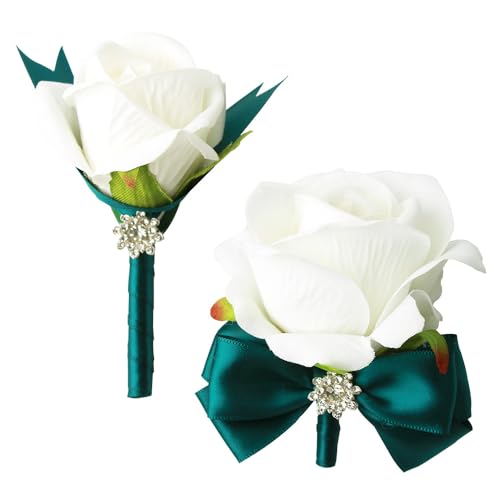 XIANYAGE Wrist Corsage Rose Corsage and Boutonniere Set for Bride Groom Wedding Prom Party Hand Flower Decoration Set of 2...