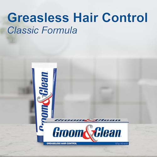Groom & Clean Hair Styling Gel for Men, Medium All Day Hold, Non Greasy, No Buildup, Washes Out Easily, 4.5 Oz, Pack of 2