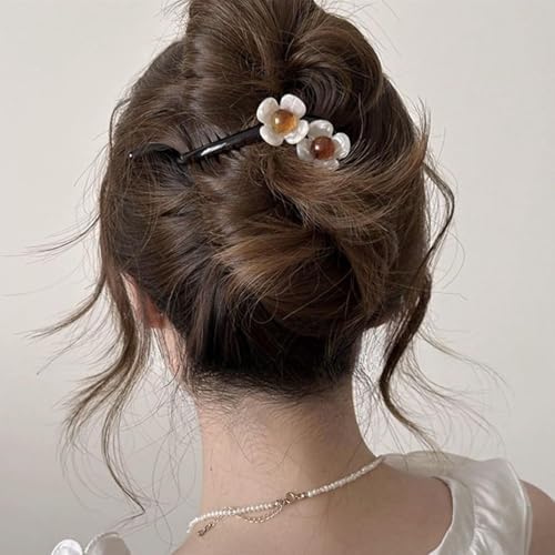 Yheakne Vintage Pearl Hair Clip Barrette Pearl Twist Hair Barrette Banana Hairclip Hairpin Claw Clip Ponytail Holder Headd...