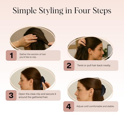 Kitsch Medium Hair Clips for Women, Strong Hold, Recycled Plastic Claw Clips for Thick Hair | Great for Updo, Half Up Hair...