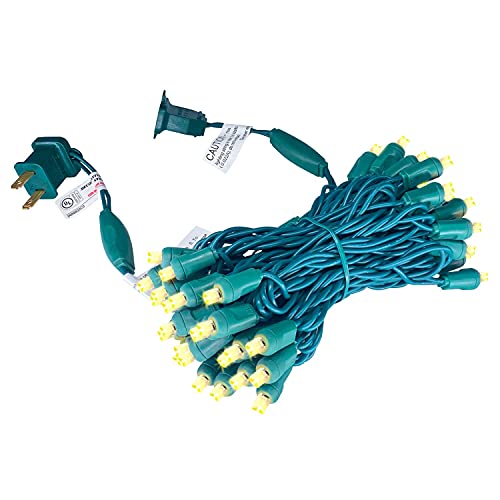 Yirunfa Christmas String Lights 50 Warm White LED 5mm Mini LED String Lights, 120V UL, 25ft Green Wire Xmas Lights for Ind...