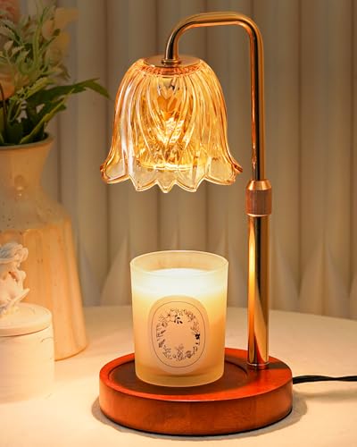 Flower Candle Warmer Lamp with Timer Dimmable, Candle Warming Lamp Height Adjustable, Birthday Gifts for Women Mom, Candle...