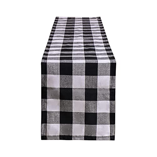 Tosewever Buffalo Check Plaid Table Runner, Cotton Polyester Blend Classic Family Dinner Table Runners for Indoor Outdoor ...
