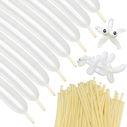 ZBYDNG 260 Balloons Clear, Thickening Long Balloons for Tying Arch, Twisting Latex Animals Magic Modeling Skinny Birthday ...