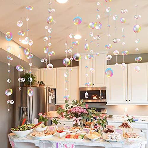 Transparent Bubble Garlands Mermaid Party Decoration Colored Flat Cutouts Hanging Streamer for Birthday Baptism Wedding Oc...