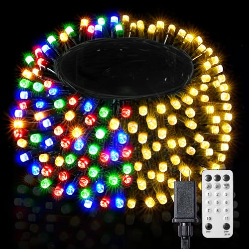 BlcTec Christmas Lights, 300 LED 108FT UL Certified Color Changing Christmas Tree Lights with Remote, 11 Modes, Timer, Wat...