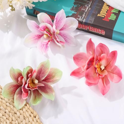 3 PCS Hawaiian Flower Hair Clips for Women Artificial Orchid Hair Barrettes Hibiscus Flower Hair Clips for Wedding Bridal ...
