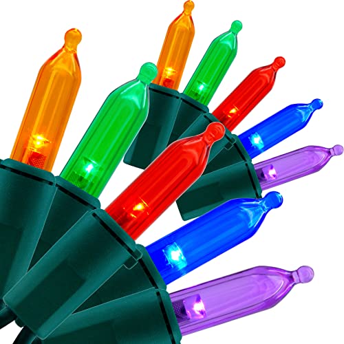 YULETIME Multicolor LED Christmas Lights 200 Count 50 ft, Pack of 2 Strands 25 ft 100 Lights UL Certified String Light Set...