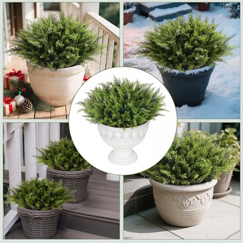 Waipfaru 24 Bundles Artificial Plants Outdoor, UV Resistant Artificial Plants,Fake Plants for Outdoor Christmas Porch Deco...