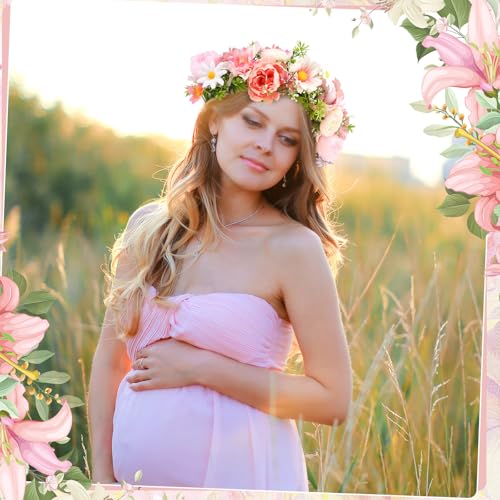 Hoteam 4 Pcs Fairy Flower Crowns for Women Floral Headbands Adjustable Wedding Fairy Floral Crowns for Women Renaissance W...