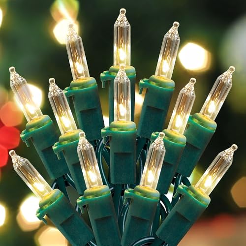 woohaha Outdoor Christmas Lights,120V Certified 2 Pack 13ft 50 Mini String Lights Connectable, Waterproof Fairy Lights for...