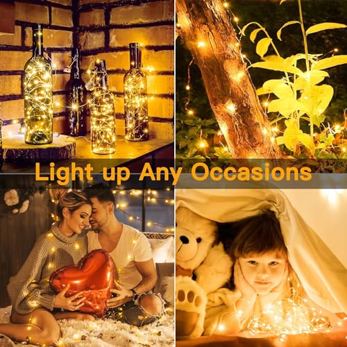 6 Pack Fairy Lights Battery Operated 7ft 20 LED Mini String Lights Twinkle Lights Silver Wire Firefly Starry Moon Lights f...