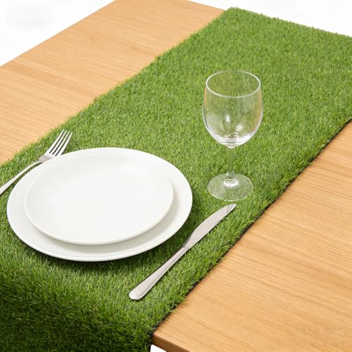 COOLGRASS Artificial Grass Table Runners Debris-Free Fake Grass Shed-Free ,Turf Table Runner for Wedding Party, Golf Theme...