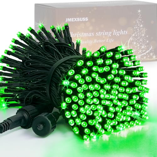 JMEXSUSS 200 LED Christmas Lights Outdoor, 66ft Connectable Green String Lights Plug in, 8 Modes Waterproof Green Lights f...
