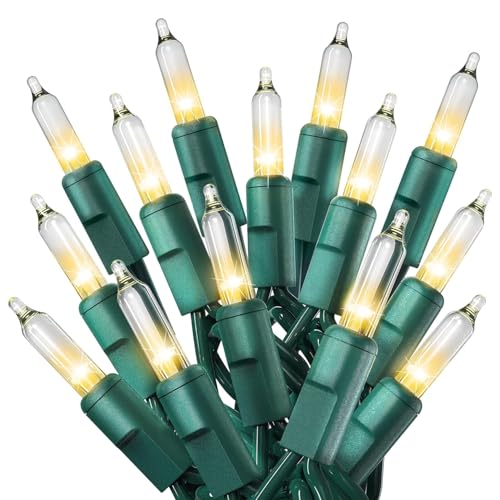 PREXTEX 100 Count Clear Christmas Lights - 20 ft Ultra Bright String Lights with Green Wire for Indoor and Outdoor Use, Ch...