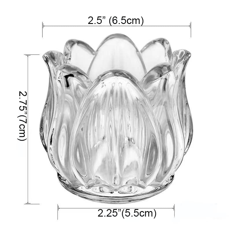 Tulip Shaped Glass Candle Holder Spring Flower Tealight Candle Holder Glass Tea Light Votive Candle Holders Candle Jars fo...