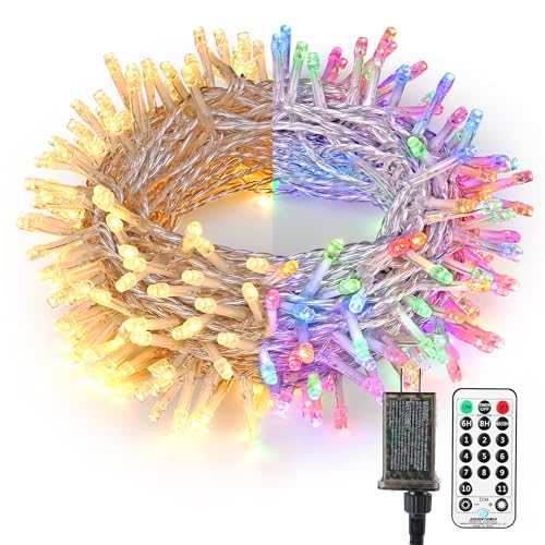 Brizled Christmas Lights, 65.67ft 200 LED Tree Lights Color Changing, 11-Function Warm White & Multicolor Christmas Light ...