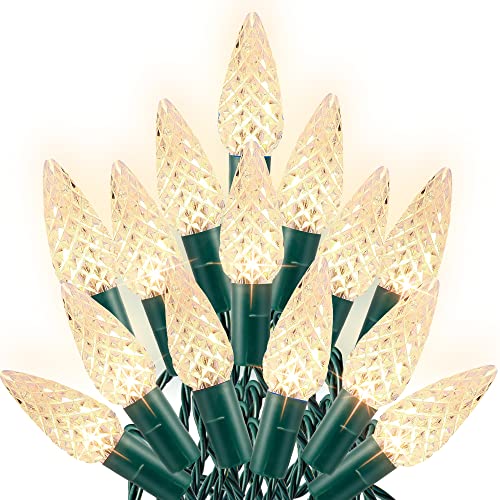 Dazzle Bright C6 Christmas String Lights, 100 LED 33 FT Outdoor Christmas Lights Waterproof Connectable, 8 Modes Lights fo...