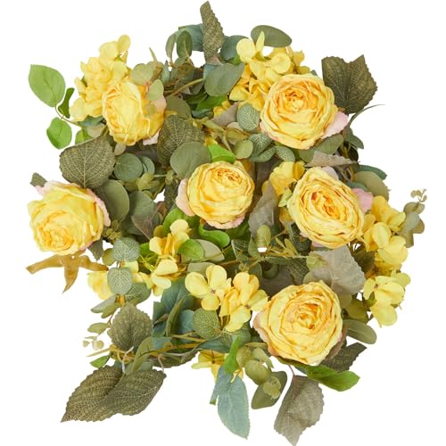 PONKING Flower Garland Artificial Rose & Hydrangea Vine Hanging Fake Flowers Vines for Wedding Birthday Party Valentines C...