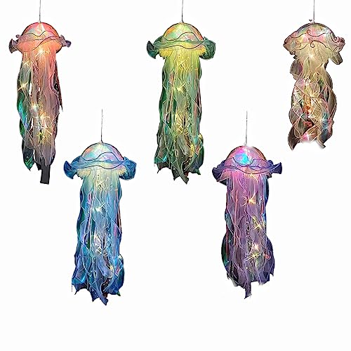 Jellyfish Hanging Decor,Room Decor, Set of 5,Under The sea Party Decorations,Jellyfish Kit for Under The Sea Little Mermai...